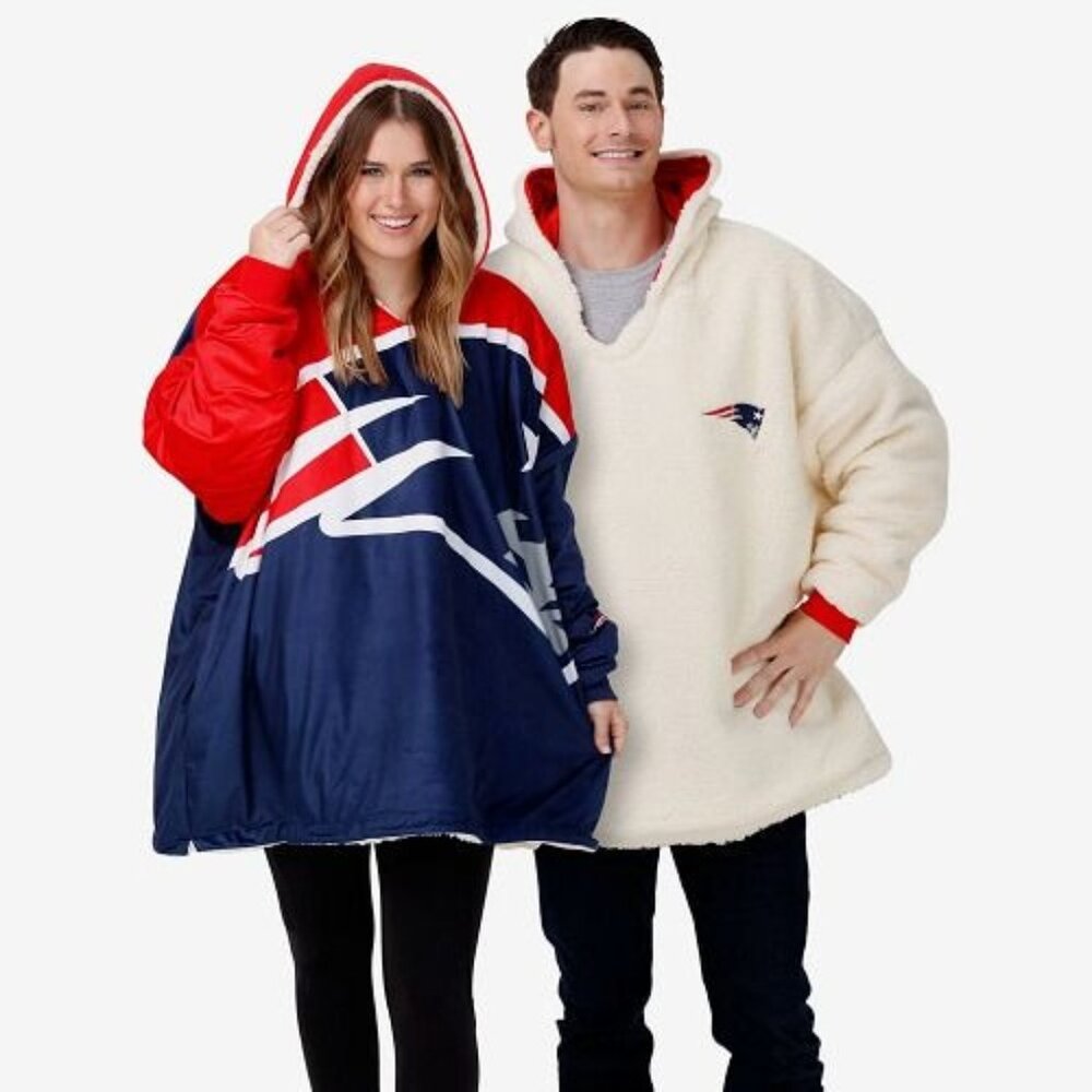 New England Patriots Reverse Sherpa Fleece Hoodie Hoodeez One Size Men Women $75